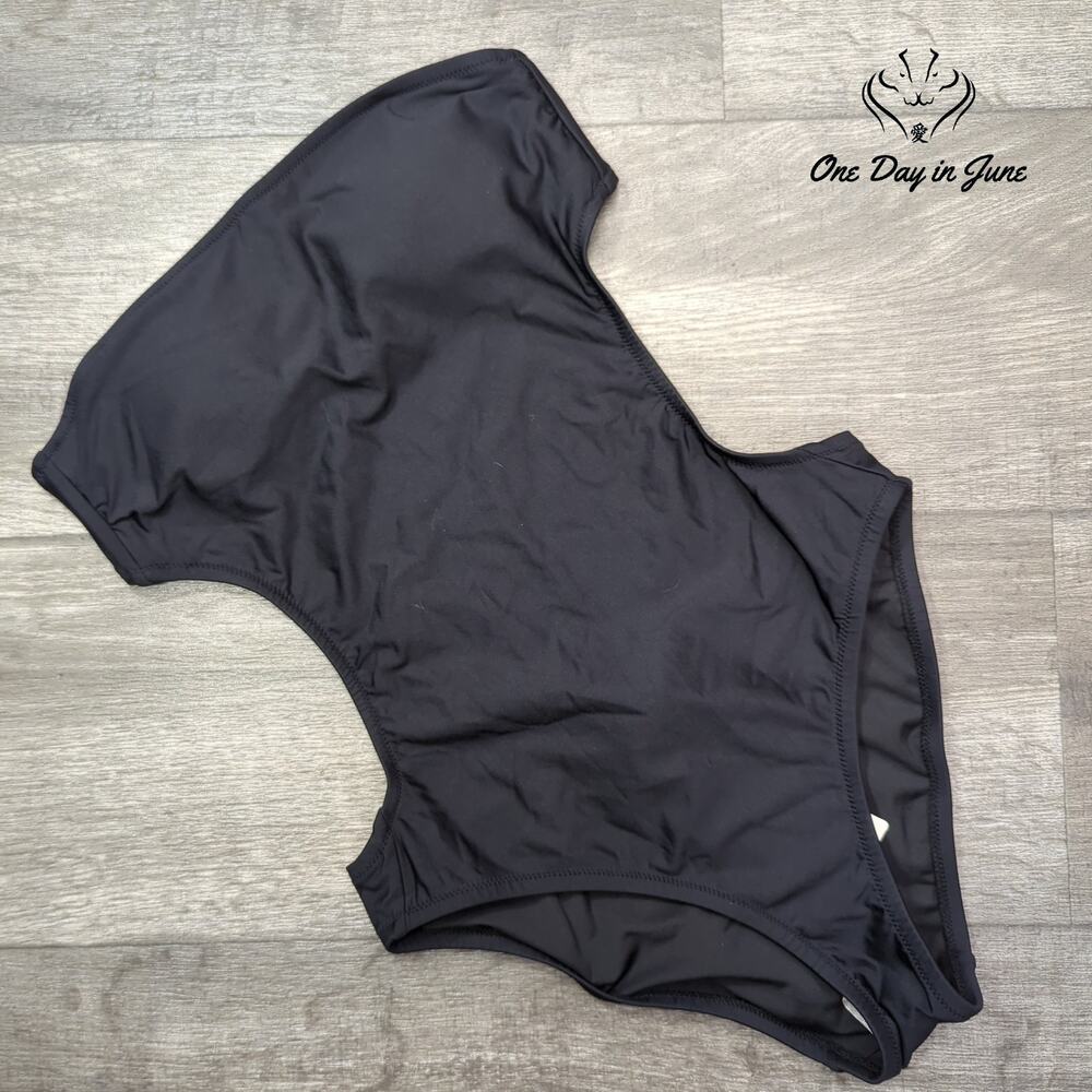 J. Crew Strapless Open Back One Piece Swimsuit Black NWT B9713 Size 2